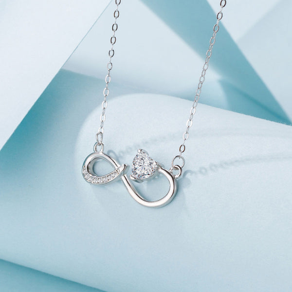 Silver Mobius Heart Necklace