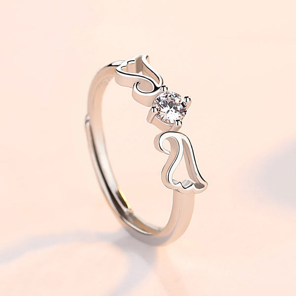 Silver Angel Wing Ring