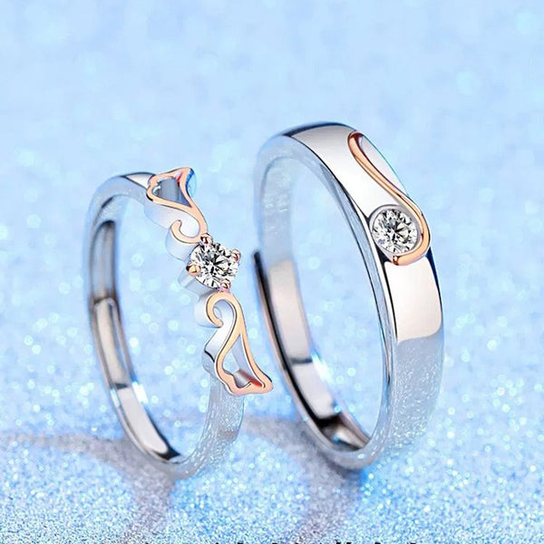 Angel Wing Couple Wedding Ring