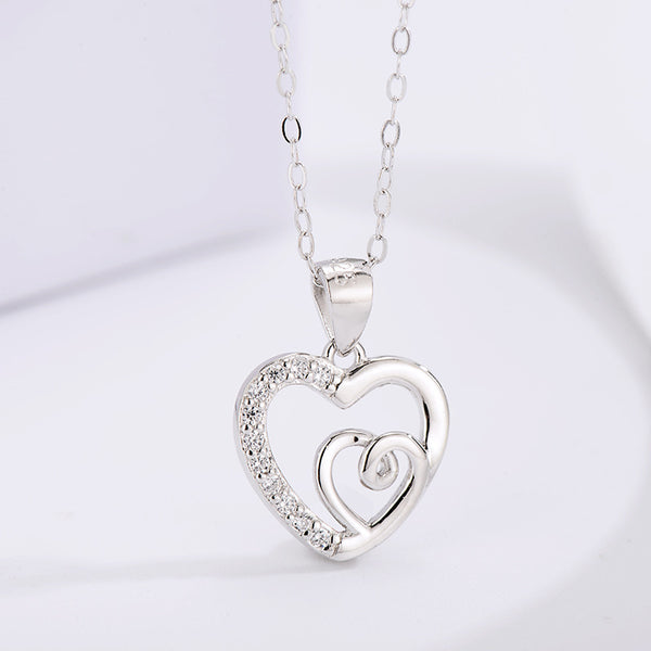 Silver Double Heart Necklace