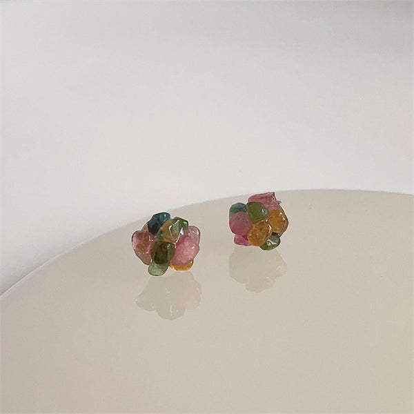 Natural Tourmaline Stud Earrings