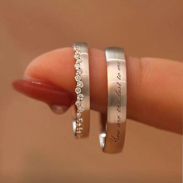 English Letters Couple Engagement Ring