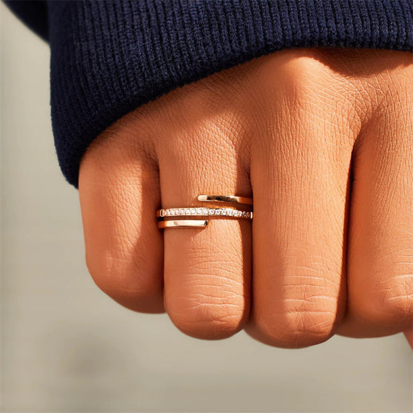 Three Row Stacking Band Ring