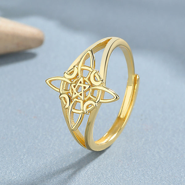 Star Moon Knot Ring