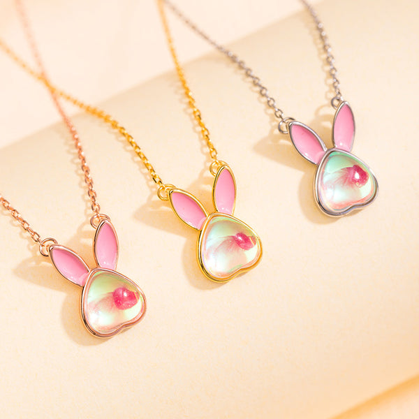 Cute Bunny Moonstone Necklace