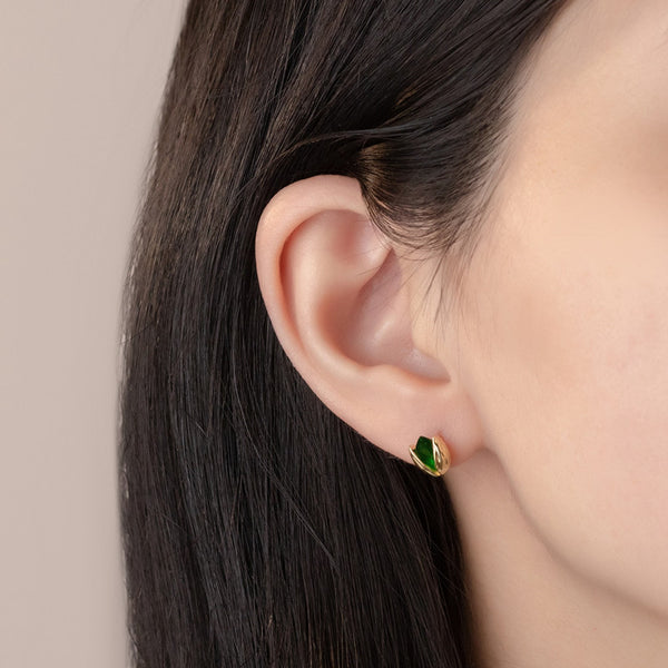 Gold Pistachio Stud Earrings