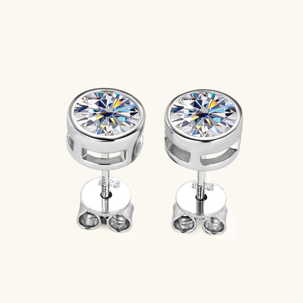 Moissanite Round Cut Stud Earrings