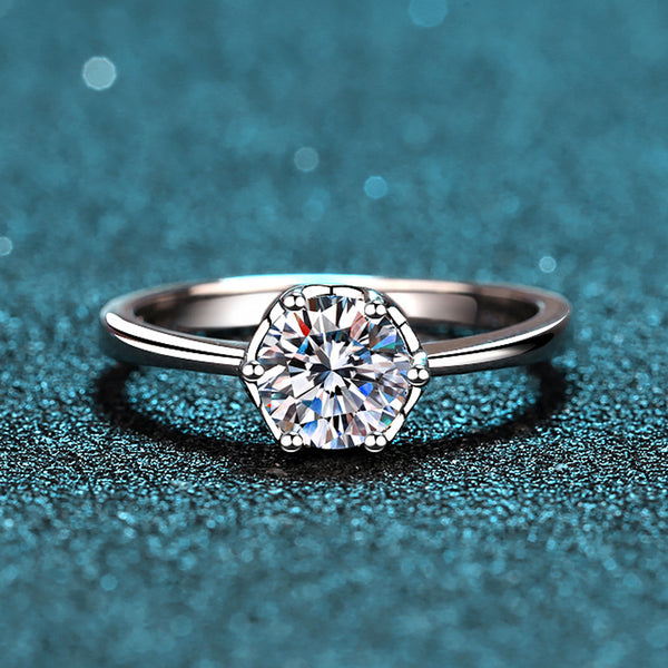 Six-Prong Solitaire Moissanite Wedding Ring