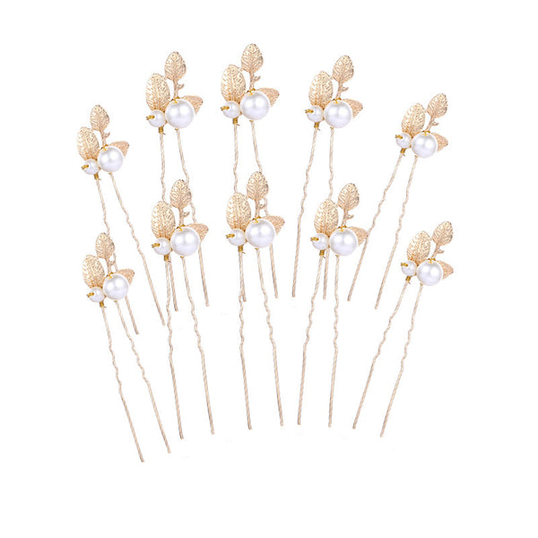 Pearl Leaf Bridal Wedding Hairpin