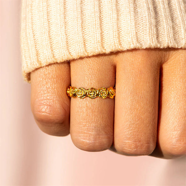 Dainty Gold Rose Flower Ring