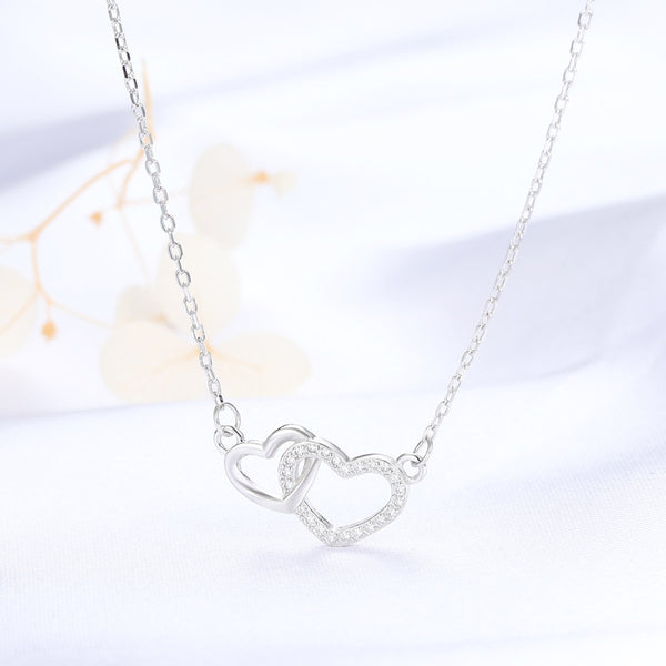 Interlocking Heart Pendant Necklace