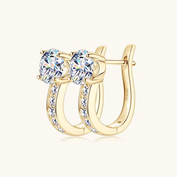 Moissanite U-Shaped Hoop Earrings