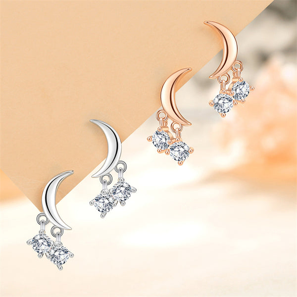 Mini Crescent Moon Stud Earrings