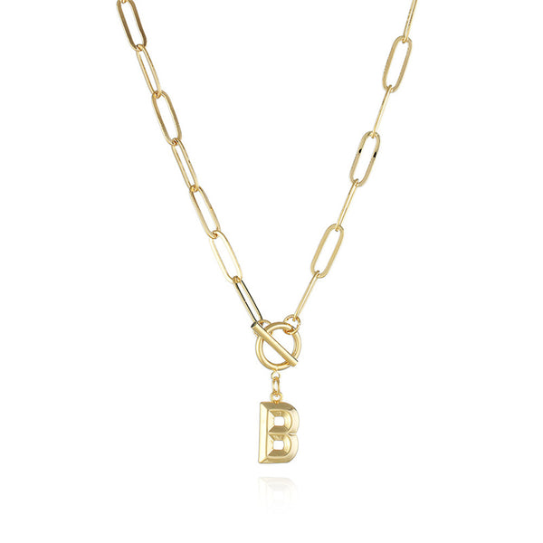 Gold Initial Letter Pendant Necklace