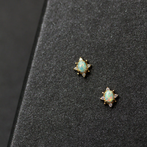 Vintage Opal Wedding Stud Earrings