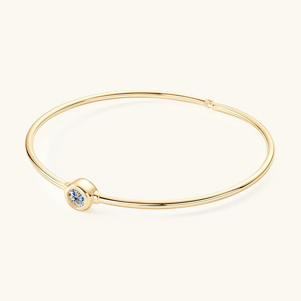 Solitaire Moissanite Wedding Bangle Bracelet