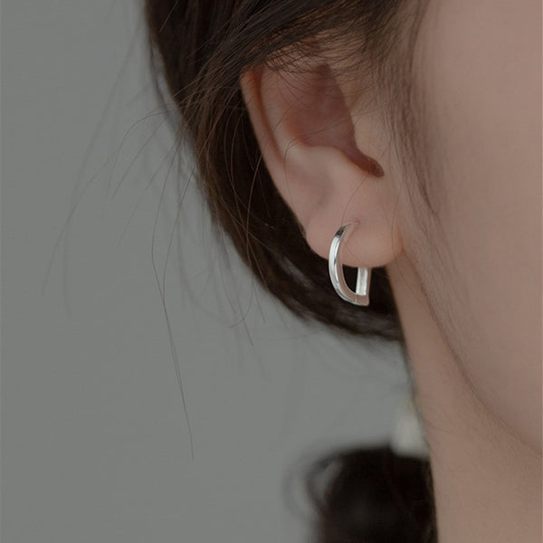 Minimalist Letter D Hoop Earrings