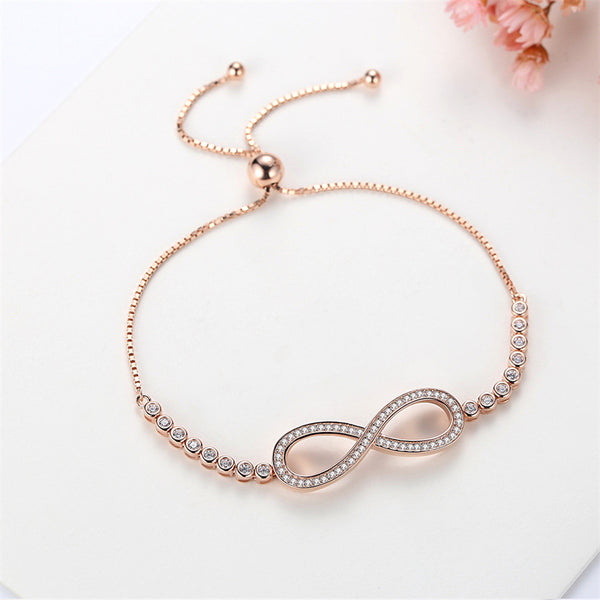 Infinity Mobius Charm Pave Bracelet