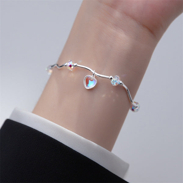 Dainty Heart Wave Bracelet