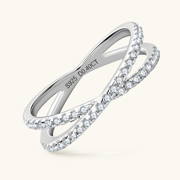 Moissanite Pave Split Shank Wedding Ring