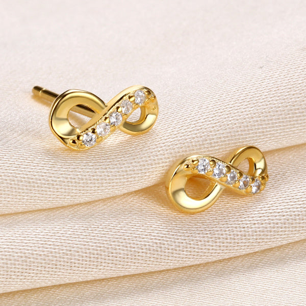 Mobius Strip Infinity Tiny Stud Earrings