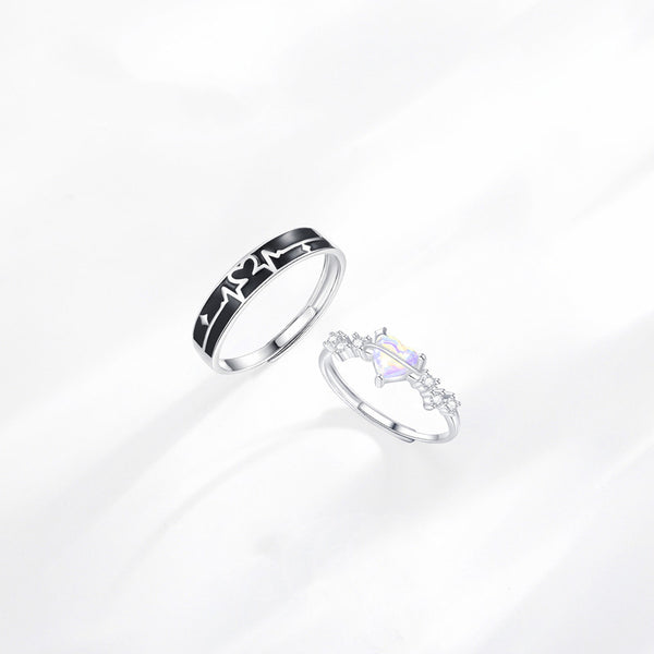 Heartbeat Heart Couple Ring