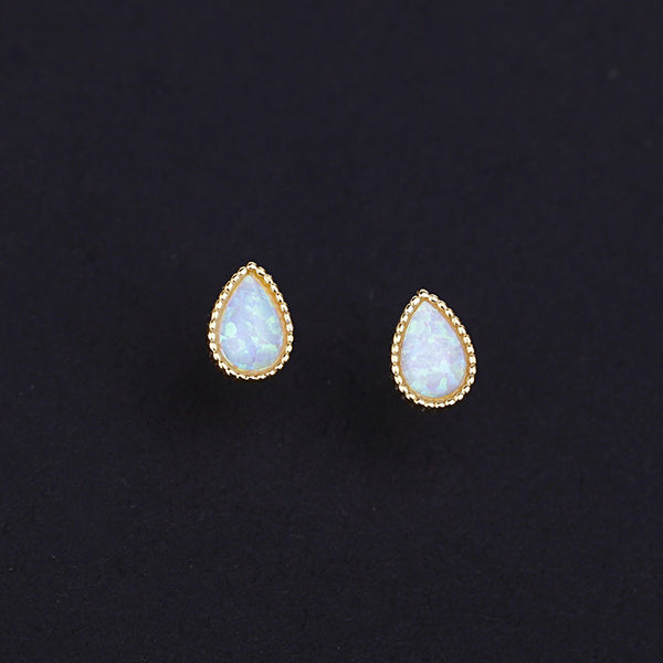 Opal Teardrop Stud Earrings