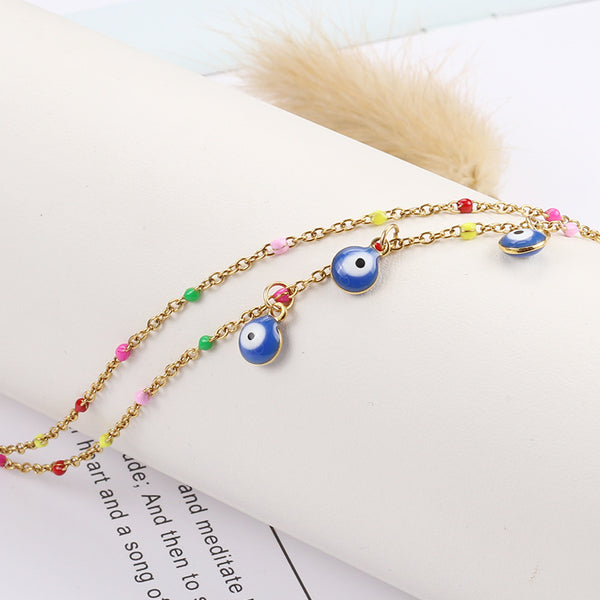 Turkish Evil Eye Bead Anklet