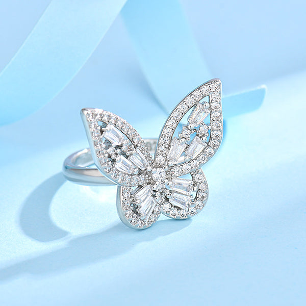 Dainty Butterfly Open Stacking Ring