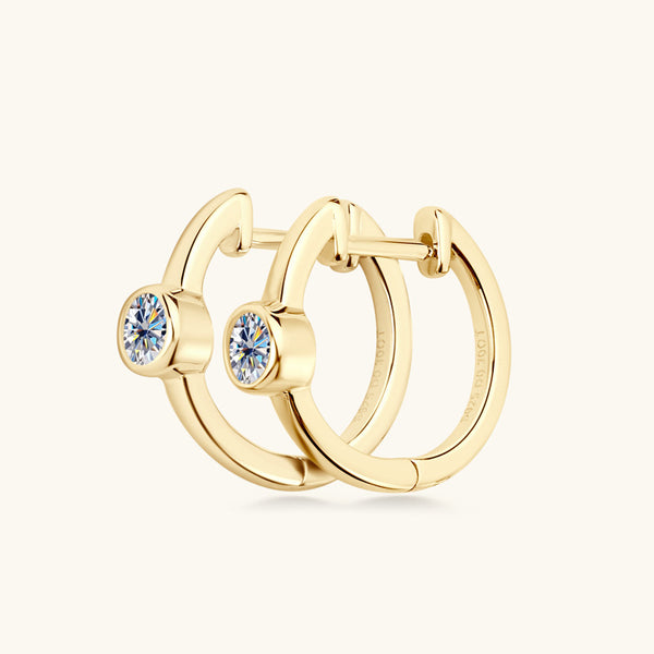 Solitaire Moissanite Hoop Earrings