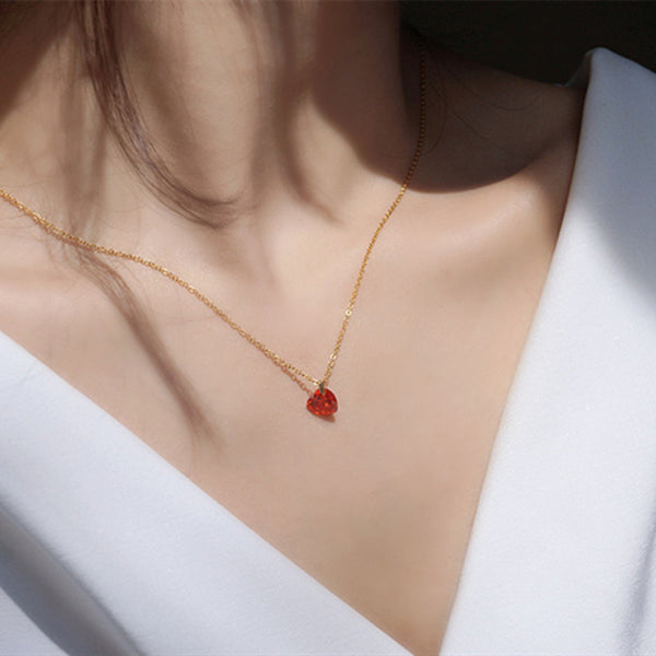 Red Heart Pendant Necklace