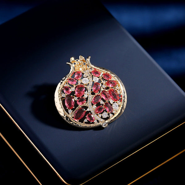 Red Pomegranate Wedding Brooch