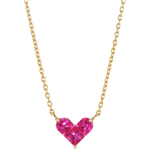 Ruby Heart Pendant Necklace