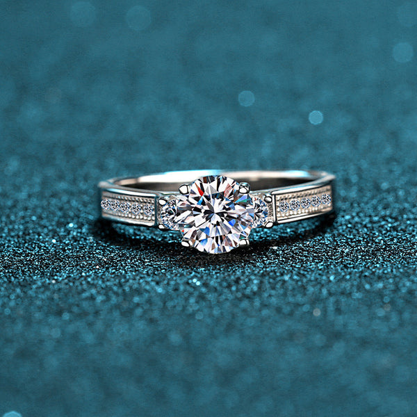 Four-Prong Moissanite Wedding Ring