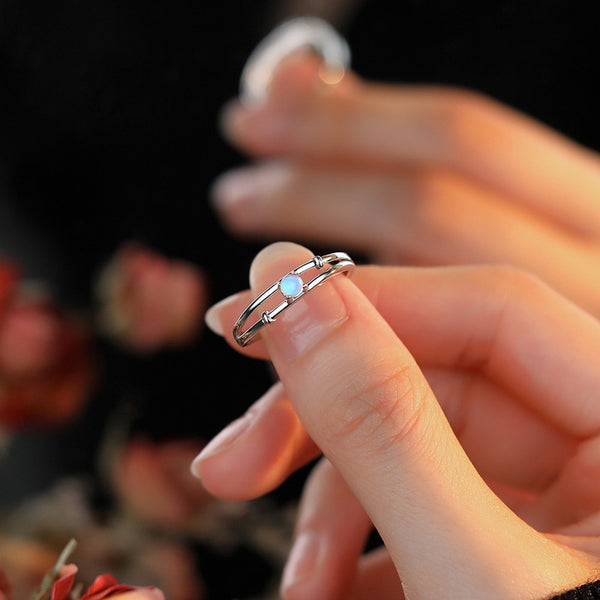 Four-Prong Moonstone Ring