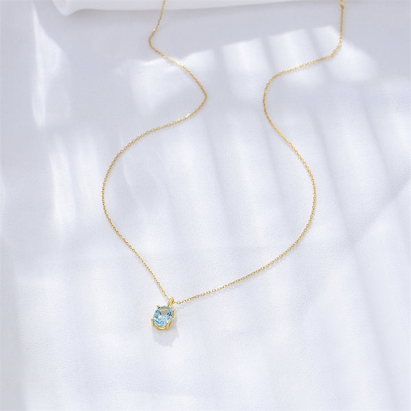 Oval Topaz Pendant Necklace