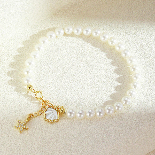 Seashell Starfish Mother Of Pearl Bracelet