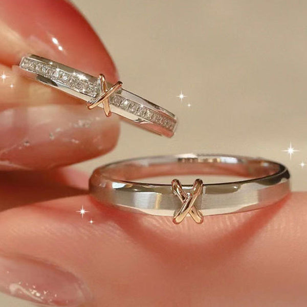 Letter X Couple Matching Ring