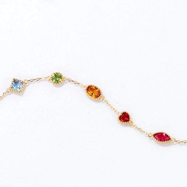 Vintage Rainbow Colored Gem Bracelet