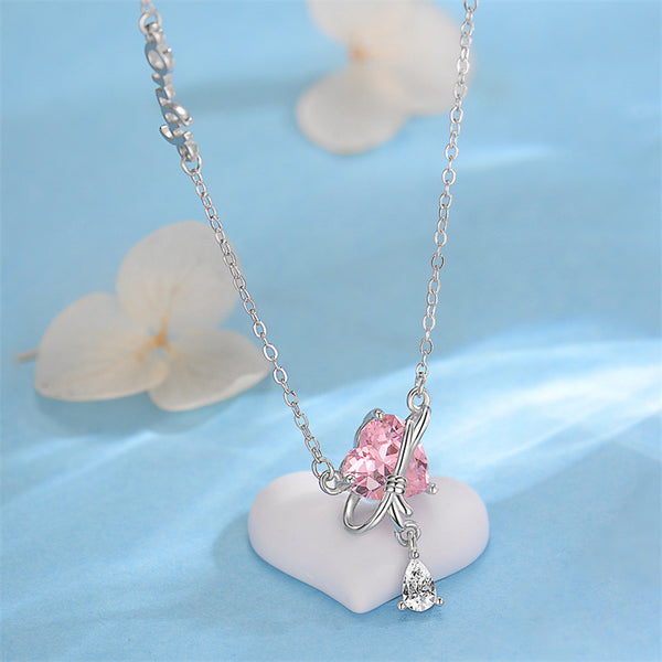 Dainty Heart Planet Charm Necklace