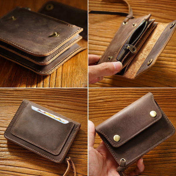 Vintage Leather Card Holder Coin Wallet