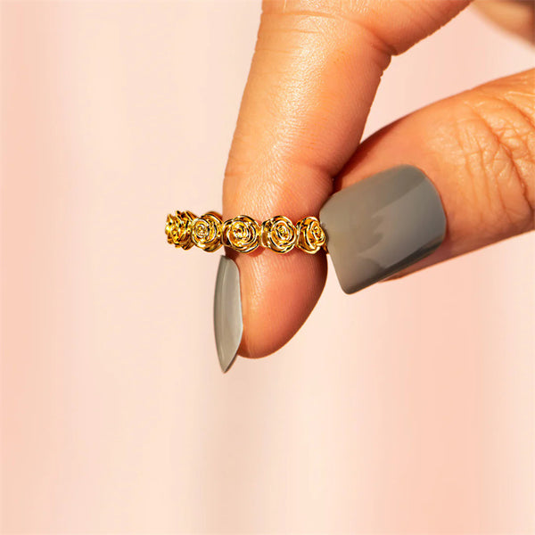 Dainty Gold Rose Flower Ring