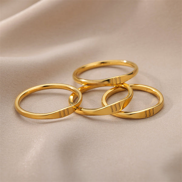 Gold Lucky Numbers Ring