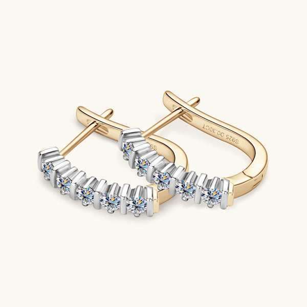 U-Shaped Moissanite Hoop Earrings