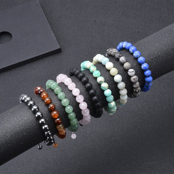 8 mm Crystal Bead Color Gemstone Bracelet