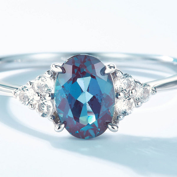 Oval Alexandrite Engagement Ring