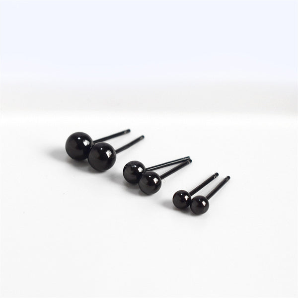 Round Bead Stud Earrings