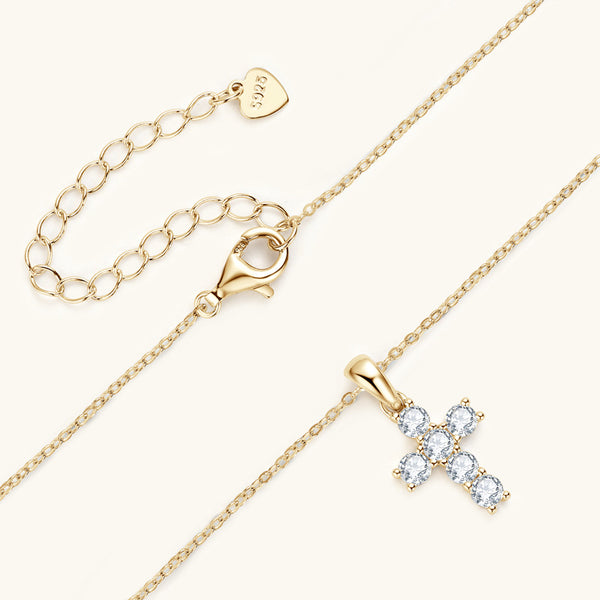 Moissanite Cross Pendant Necklace