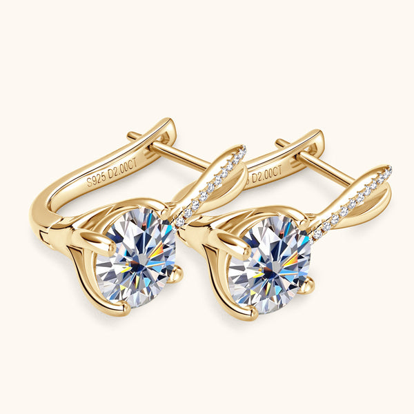 Moissanite Mobius Latch Back Earrings