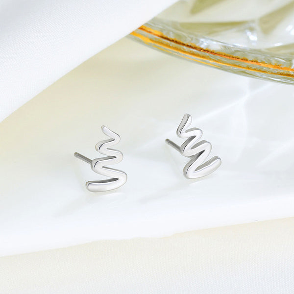 Minimalist Wave Stud Earrings